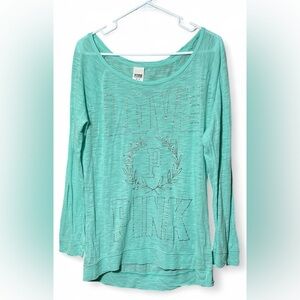 5/$25 PINK Victoria's Secret Teal Long Sleeve Tee Sz. M